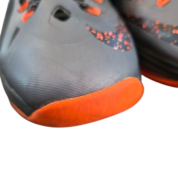 Nike LeBron X Lava 2012 541100-002 Basketball Shoes Grey/Orange Mens Size 10.5 - Picture 10 of 12
